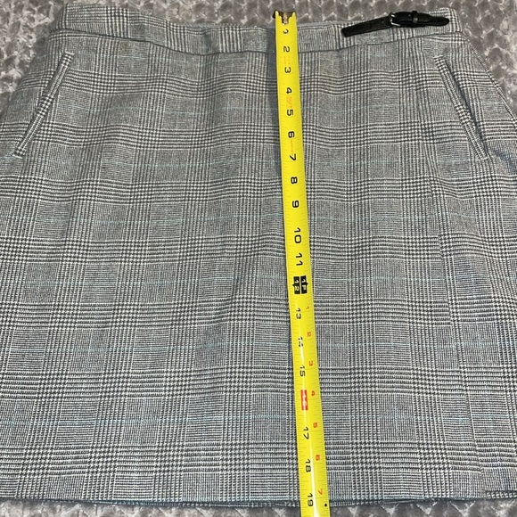 LL Bean Skirt Womens Size 14 Gray Blue Houndstooth Classic Plaid. Cotton - Picture 10 of 11